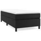 Cumpara ieftin Cadru de pat cu arcuri, negru, 80x200 cm, piele ecologica