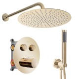 Set de duș incastrat Rea LUNGO Auriu + BOX cu Termostat