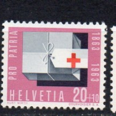 ELVETIA 1963, Pro Patria, Crucea Rosie, serie neuzata, MNH