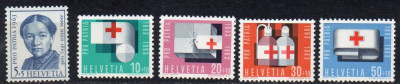 ELVETIA 1963, Pro Patria, Crucea Rosie, serie neuzata, MNH foto
