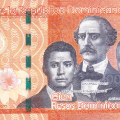 Bancnota Republica Dominicana 100 Pesos Dominicanos 2022 - P190 UNC