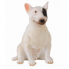 Figurina Caine Bull Terrier femela Collecta, 6 x 6 cm, plastic cauciucat dur