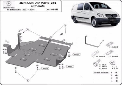 Scut metalic cutie de viteze si reductor Mercedes Vito 4x4 automata W639 2003-2014 foto