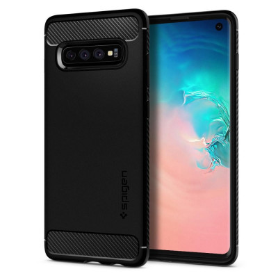 Husa pentru Samsung Galaxy S10 - Spigen Rugged Armor - Black foto