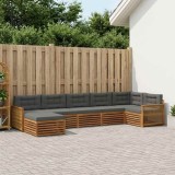 vidaXL Set de canapele de exterior cu pernă 7 pcs Natural și Antracit 3383630