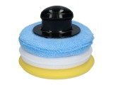 Burete polish Protecton 3 in 1 cu maner, set 3 aplicatoare pentru aplicare ceara, indepartare reziduuri si lustruire