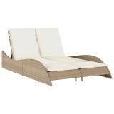 Cumpara ieftin Sezlong cu perne, bej, 114x205x73 cm, poliratan