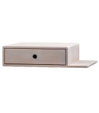 Noptiera cu un sertar Woodek, lemn masiv de stejar, alb, 15 x 65 x 30 cm