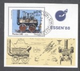 Laos 1988 Locomotives perf. sheet Mi.B123 used TA.054, Stampilat