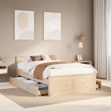 VidaXL Cadru de pat fără saltea/cu tăblie, 120x200 cm, lemn masiv pin
