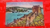 F969P-I- CONSTANTINOPOLE-Istambul-Bosfor-Ruinele Hissar carte postala veche anii 1920, marimi: 14/9 cm.