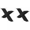 VidaXL Picioare pentru măsuță de cafea &icirc;n formă de X, 2 buc., negru, 70x(30-31) cm, oțel 4012944