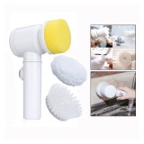 Perie electrica de curatare Magic Brush, Multifunctionala 5 in 1, 3 perii, Alba