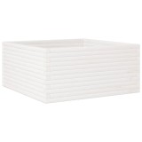 Cumpara ieftin Jardiniera de gradina, alb, 100x100x46 cm, lemn masiv de pin
