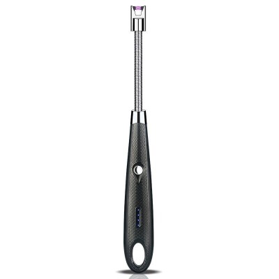 Bricheta electrica flexibila, cu plasma,incarcare USB,26 cm lungime - Negru foto