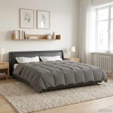 vidaXL Duvet de iarnă Patos Gri deschis 240 x 260 cm Microfibră 42026096