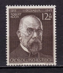 ✅ (S41) Germania Reich 1944 &quot; Robert Koch - 100 de ani &quot; ,serie completa Michel 864 , MNH