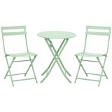 Outsunny Set de Mobilier de Grădină pentru 2 Persoane Masă Bistrou cu 2 Scaune pentru Curte Grădină Pliabil Verde | Aosom Romania