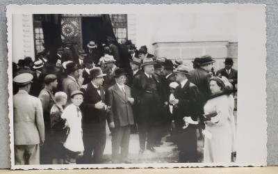 ROMANIA , FOTOGRAFIE DE GRUP LA FUNERARII , CARTE POSTALA , INTERBELICA foto