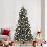 vidaXL Brad de Crăciun with Decorative String Lights Verde 210 cm PVC