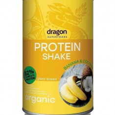 Shake Proteic Banane si Cocos 52% Proteine Bio 450 grame Dragon Superfoods