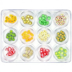 Set decorativ mixt, 12 buc - Fimo nail art 5g