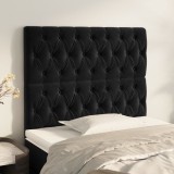 VidaXL Tăblii de pat, 2 buc, negru, 100x7x78/88 cm, catifea
