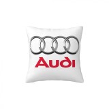 Cumpara ieftin Perna cu sigla Audi, Fata de perna si burduf detasabil 45 x 45, bumbac Magrot 24048 alb
