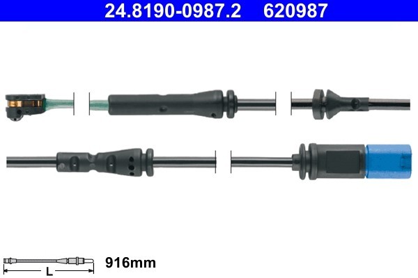 ATE 24.8190-0987.2 senzor de avertizare,uzura placute de frana