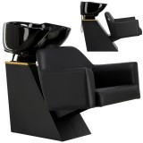 Spălătorie chiuvetă de frizerie Milos pentru salon de frizerie, cu bol mobil din ceramică, robinet, baterie, duză.