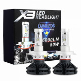 Cumpara ieftin Set becuri LED auto X3, 50W, 6000Lm, 6500k - H4, Universal