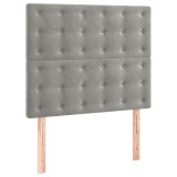 Cumpara ieftin Tablie de pat gri deschis 90x5x118/128 cm catifea