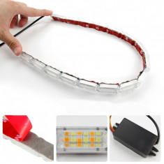 Set 2 buc banda leduri flexibila, DRL cu semnalizare secventiala, 10 LED, 31cm foto