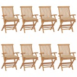 vidaXL Scaune de grădină cu perne bej, 8 buc., lemn masiv de tec 3072907