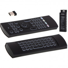 Mouse cu tastatura Smart TV MX3 Pro, Plastic/Cauciuc, 10 m, Negru