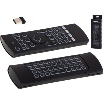 Mouse cu tastatura Smart TV MX3 Pro, Plastic/Cauciuc, 10 m, Negru foto