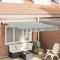 vidaXL Șezlong Retractabil Manual Verde și Alb 300x250 cm