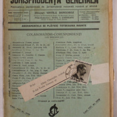 JURISPRUDENTA GENERALA , PUBLICATIUNE SAPTAMANALA DE JURISPRUDENTA ...ANUL XV , NR. 23 , JOI 24 IUNIE , 1937