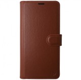 Husa tip carte cu stand Techsuit, aspect piele maro, pentru Xiaomi 14T