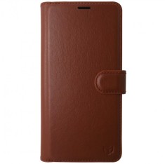 Husa tip carte cu stand Techsuit, aspect piele maro, pentru Xiaomi 14T