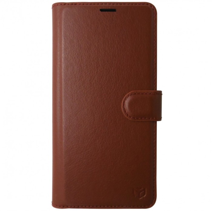Husa tip carte cu stand Techsuit, aspect piele maro, pentru Xiaomi 14T