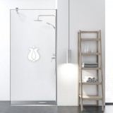 Paravan dus walk-in Aqua Roy &reg; INOX, model Tulip Art alb, sticla 8 mm clara, securizata, anticalcar, 130x195 cm