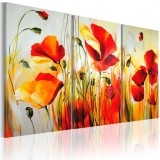 Cumpara ieftin Tablou pictat manual - Red meadow 120x80 cm