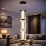 Lustra LED suspendata 78W cu telecomanda, &icirc;naltime reglabila, alba