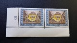 Germania Al Treilea Reich 1943 "Ziua Mărcii Poștale " (Bloc MNH Pereche Orizontală cu Colț St&acirc;nga-Jos de Coliță &amp; Cifra de Serie 10) - FD1