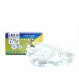 Instalatie Craciun eMazing, tip perdea, 3 m X 2 m, 240 LED-uri, prelungitor 1.5 m, 8 jocuri de lumini, interconectabil, fir transparent, interior/exte
