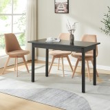 Masa dining Den Haag 120x60 cm neagra, pentru 4 persoane