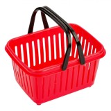 Coș Plastic Birou, Supermarket, Roșu, 18x13x9cm, Oem
