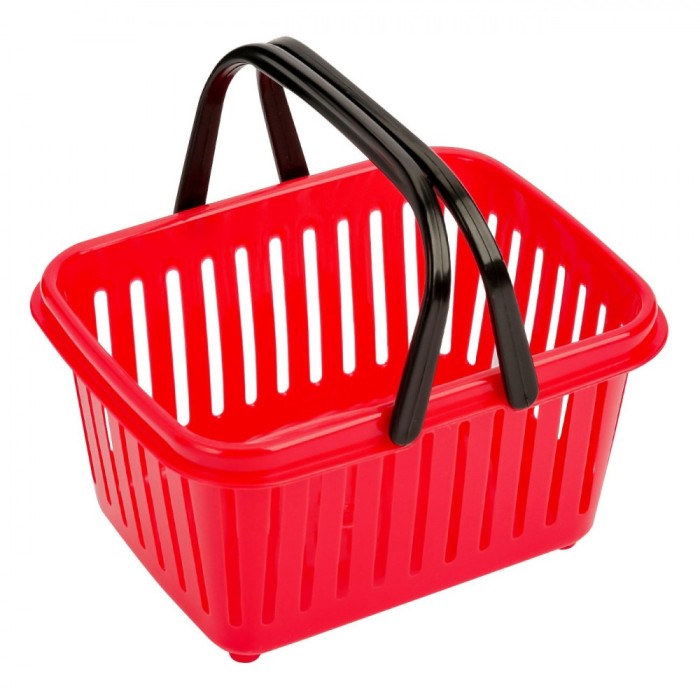 Coș Plastic Birou, Supermarket, Roșu, 18x13x9cm