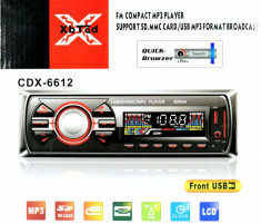 Radio MP3 Player Auto 1 DIN cu USB, Card SD/MMC, AUX si Telecomanda, CDX-6612 foto